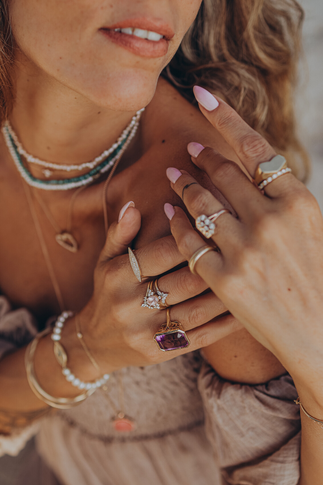 טבעת זהב ויהלומים לאישה, דגם סול