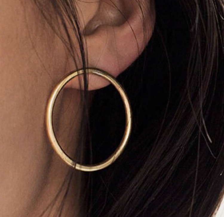 עגילי חישוק גדול צמודים | עגילי כסף