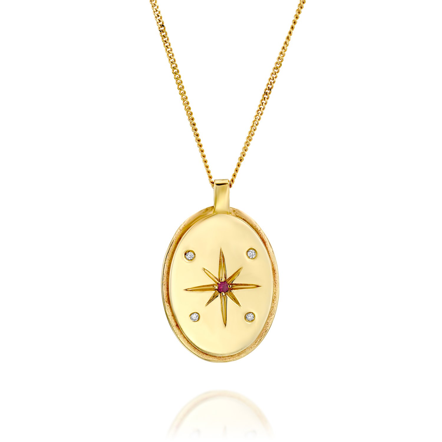 שרשרת כוכב הצפון עם רובי ויהלומים, דגם תשבי