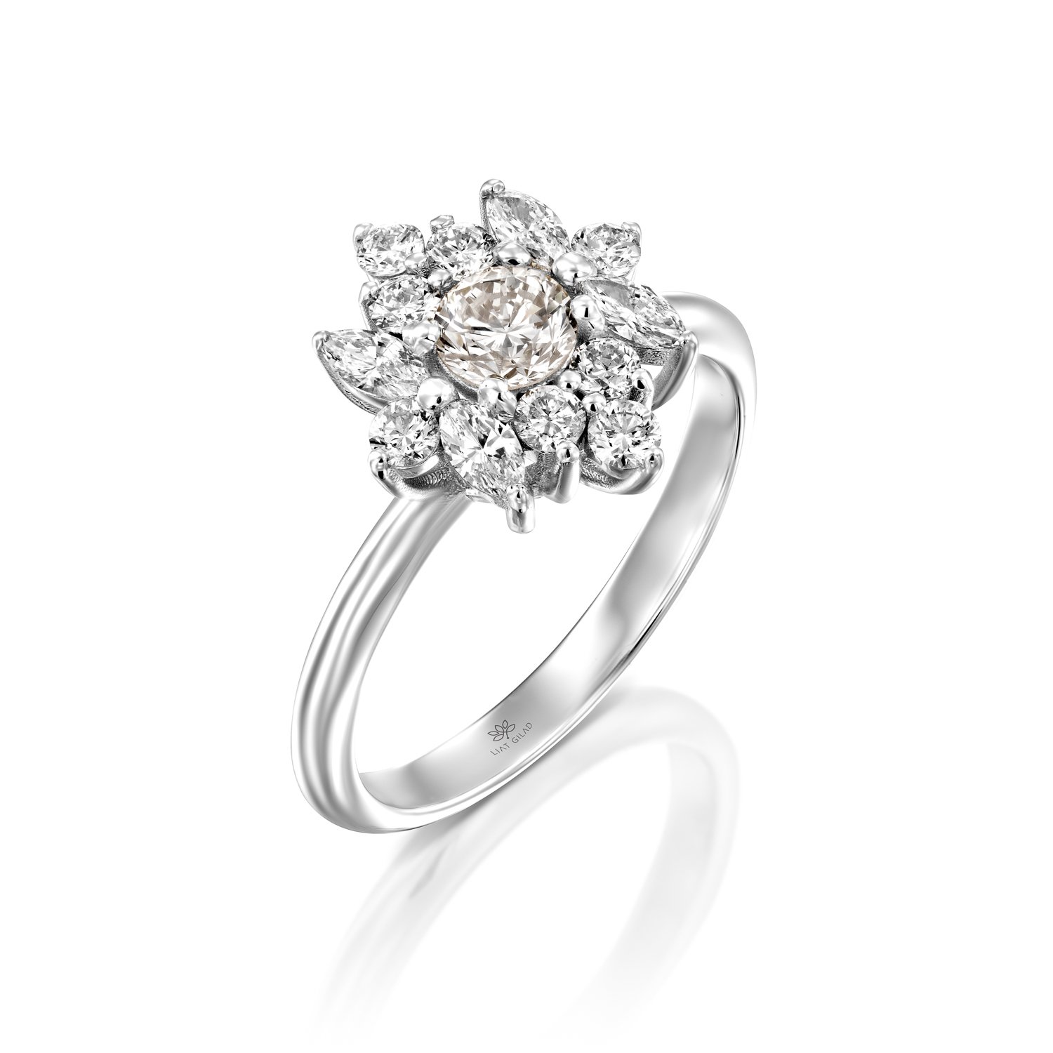 טבעת יהלומים זהב 18 קראט, דגם עמנואל