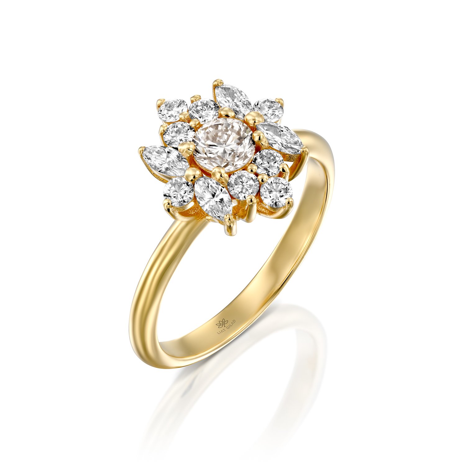 טבעת יהלומים זהב 18 קראט, דגם עמנואל