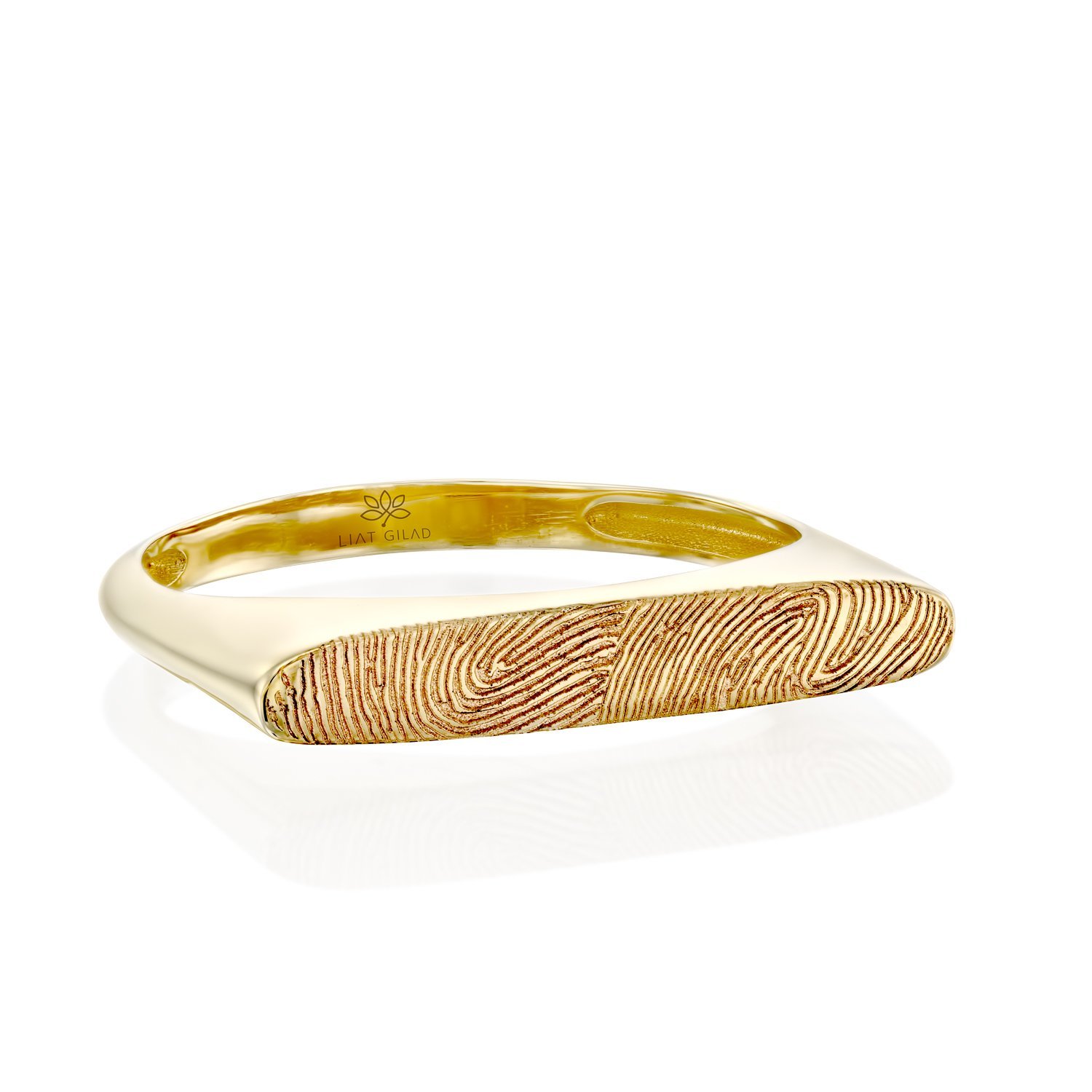 טבעת חותם עם 2 טביעות אצבע, דגם מיטל