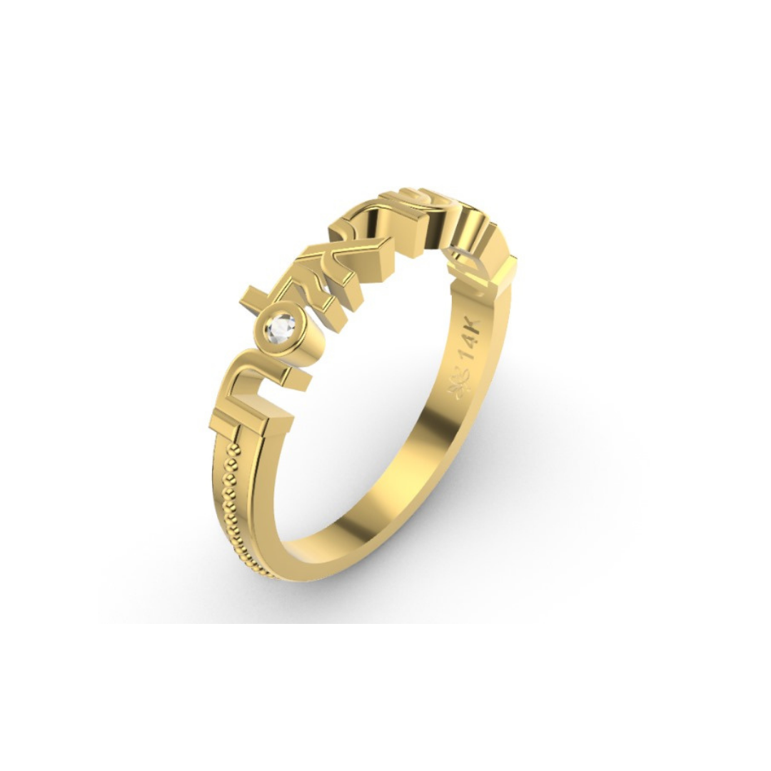 טבעת עם ישראל חי, זהב ויהלומים