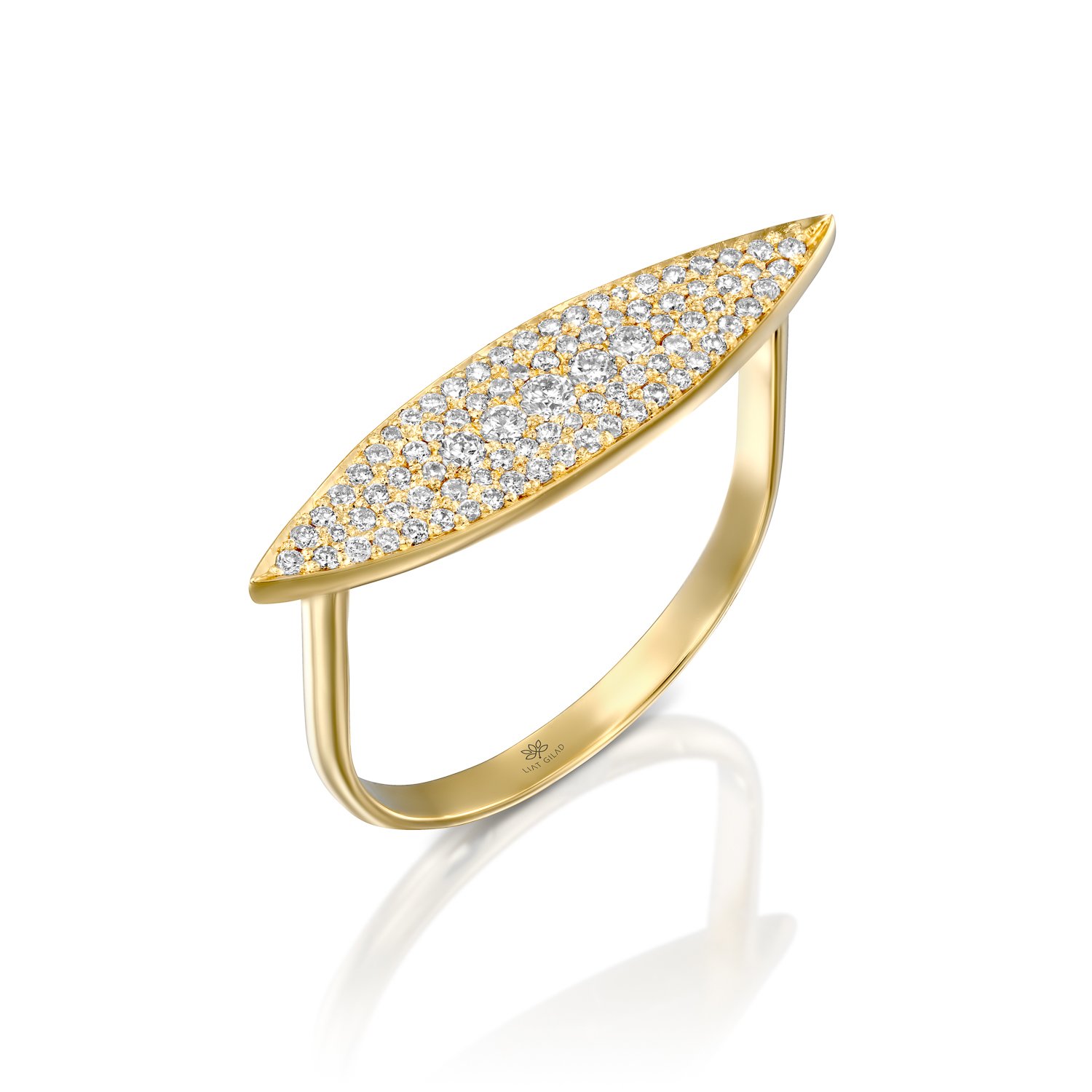 טבעת זהב ויהלומים לאישה, דגם סול