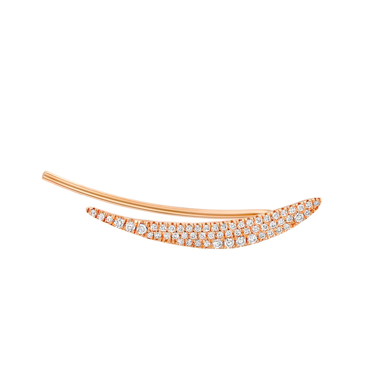 עגיל זהב ויהלומים מטפס , דגם ביונסה