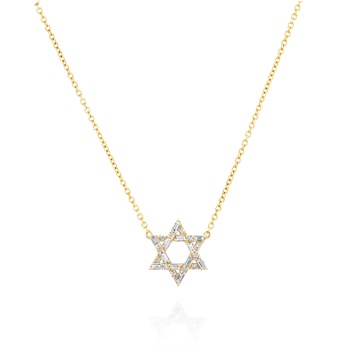 תליון מגן דויד יהלומי באגט, דגם לאה תליון מגן דויד יהלומי באגט, דגם לאה