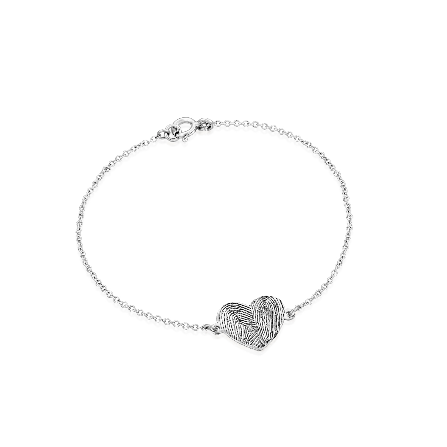 צמיד לב זהב עם טביעת אצבע