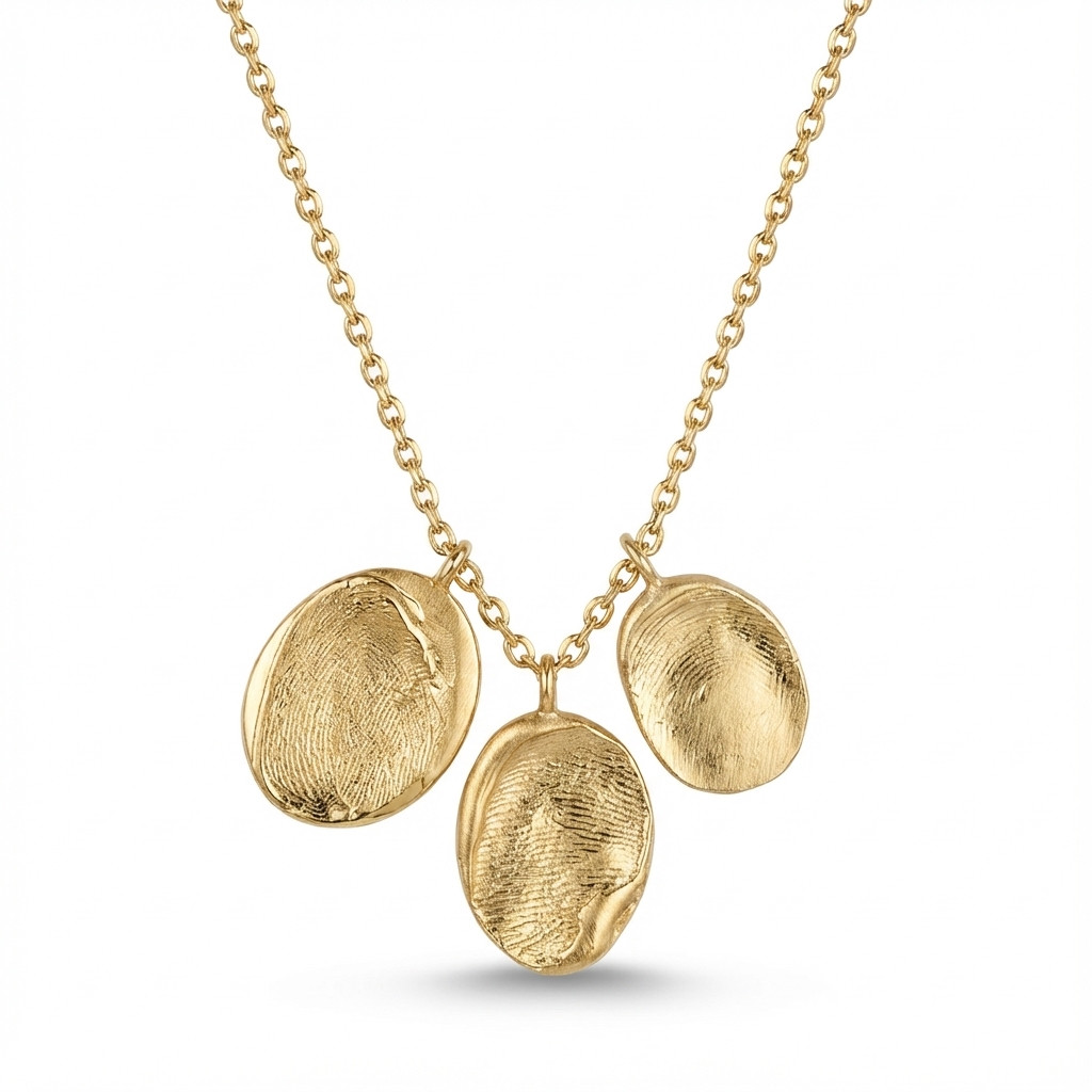 3 תליוני זהב אמורפי טביעת אצבע , שעווה #2