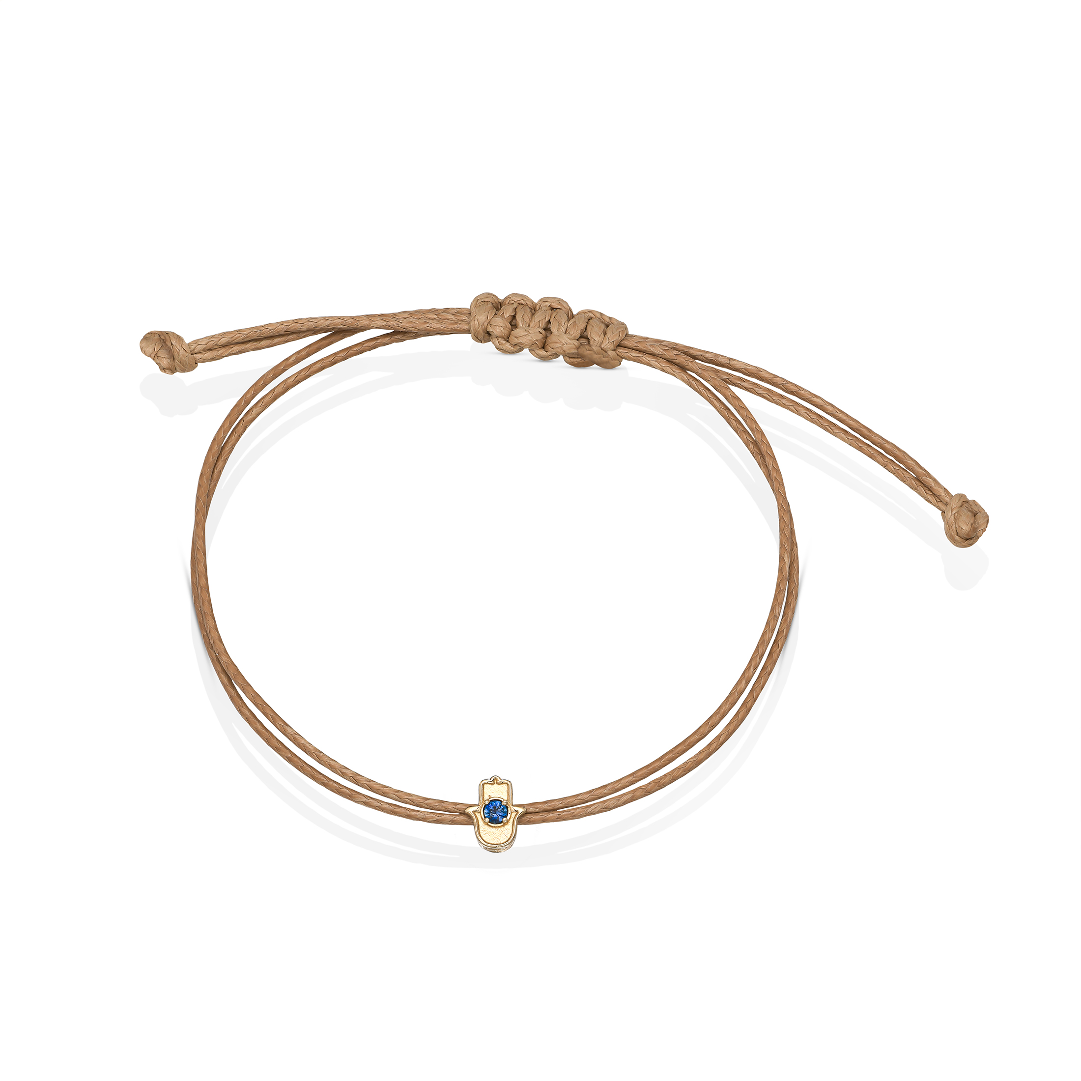 צמיד עם תליון זהב חמסה ואבן לידה, חוט אופוויאט