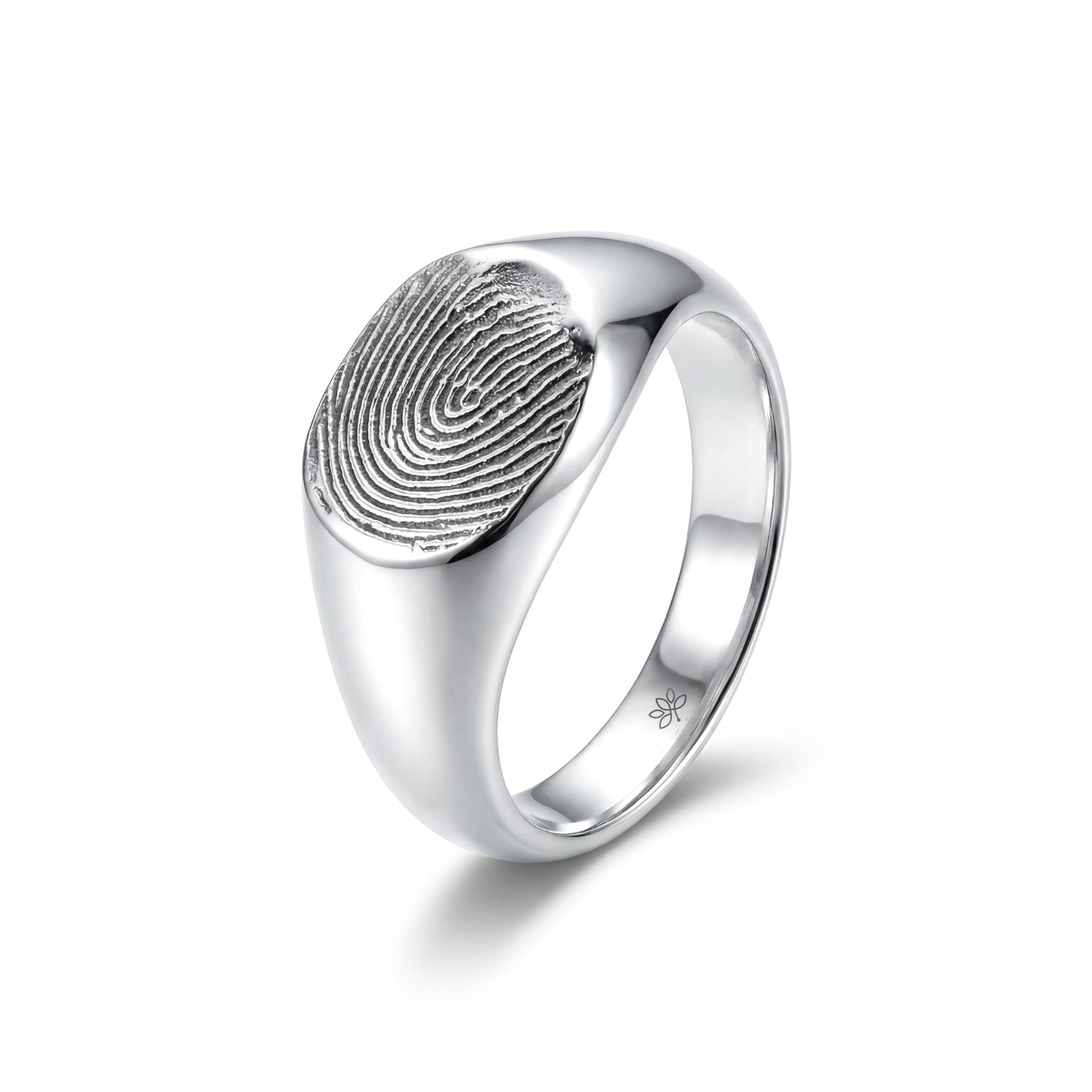 טבעת חותם אובלית עם טביעת אצבע, דגם גל