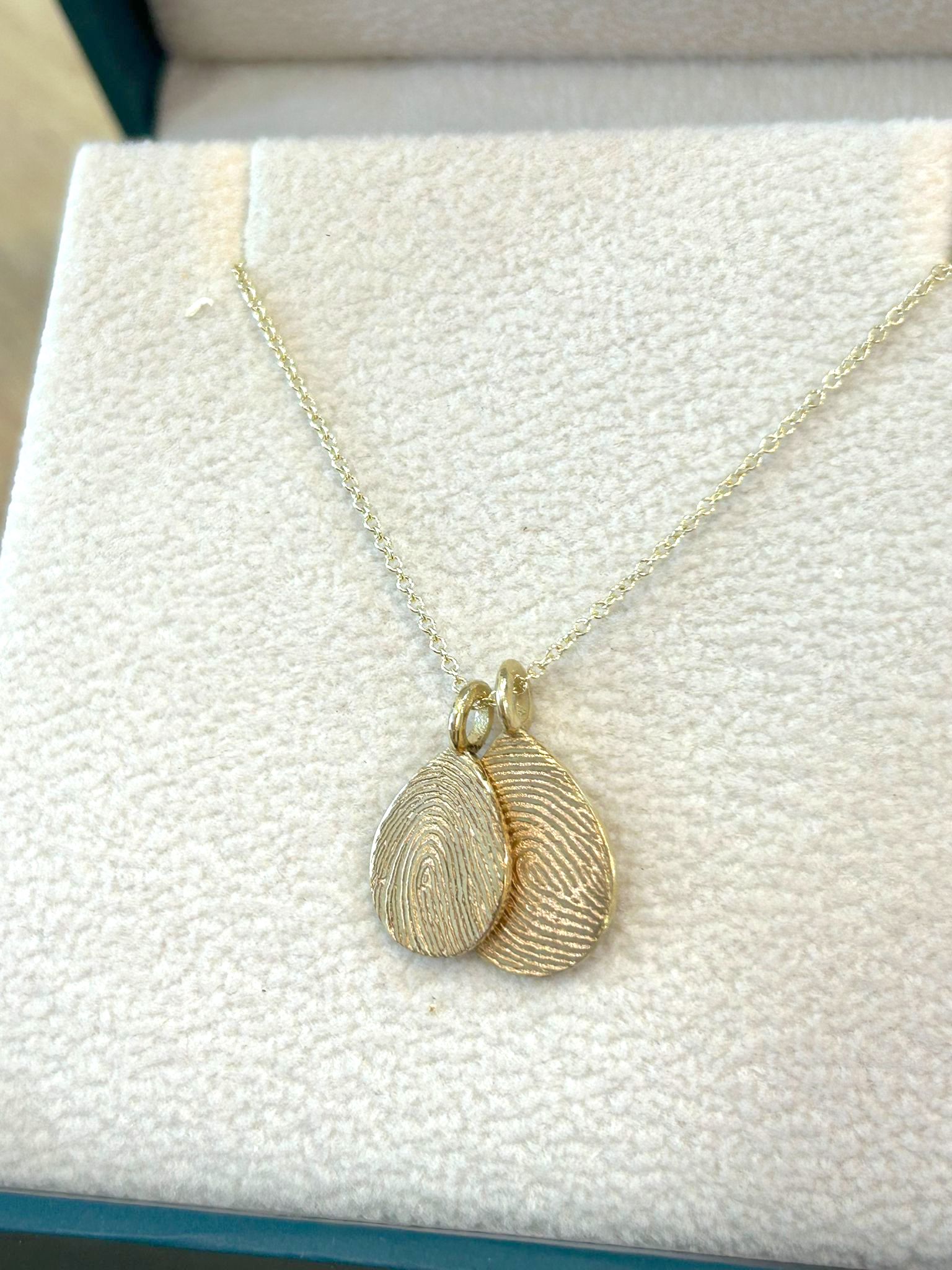 שרשרת זהב עם תליון טביעת אצבע בלייזר, 10 מ"מ