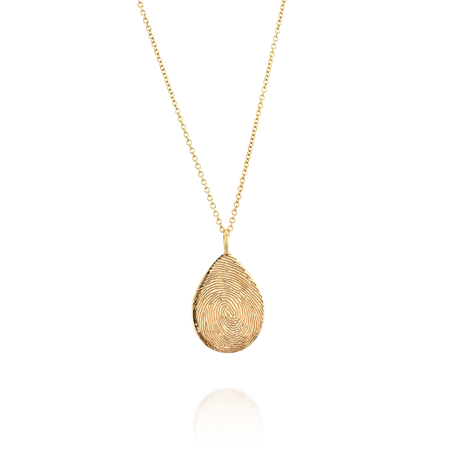 שרשרת זהב עם תליון טביעת אצבע בלייזר, 10 מ"מ