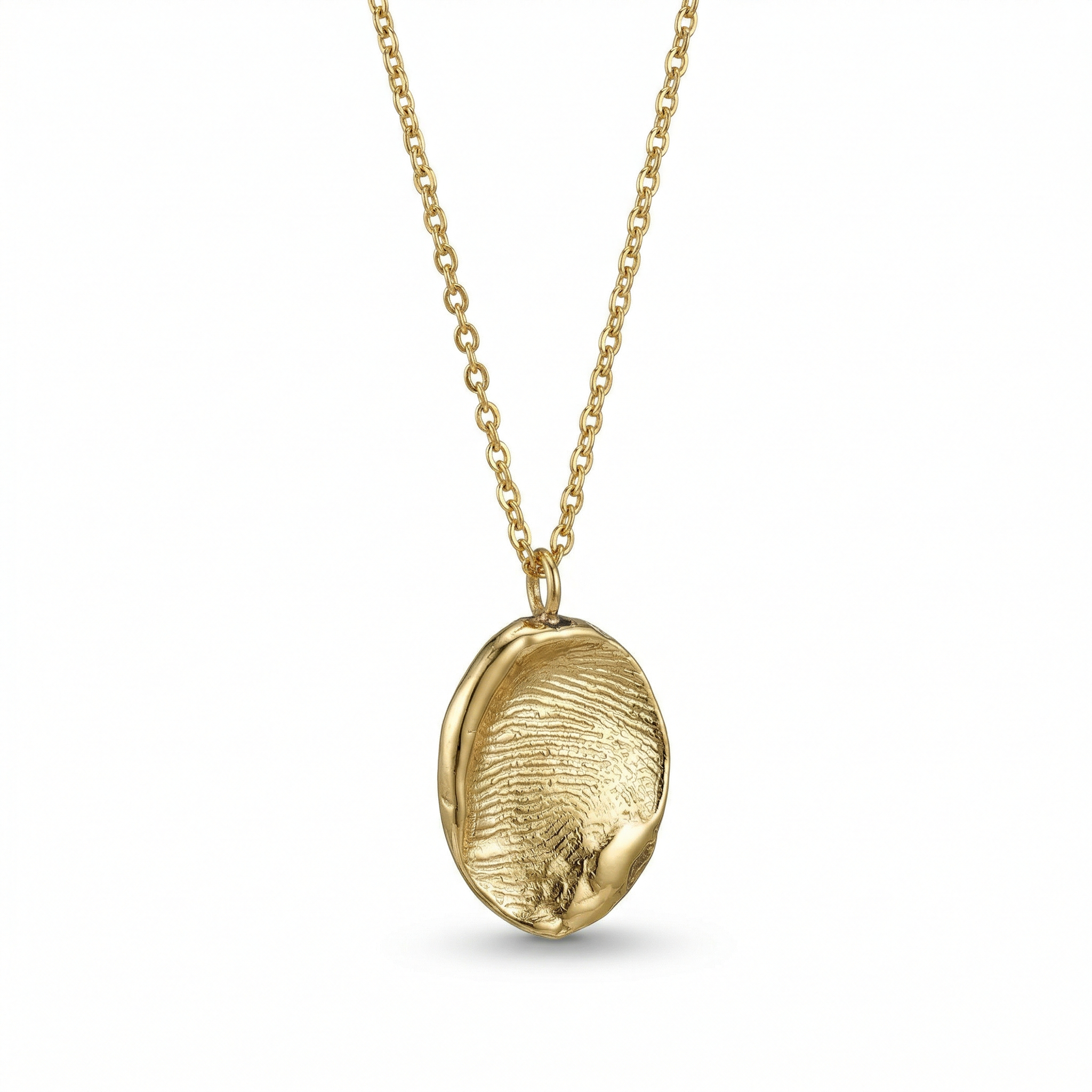 תליון זהב משעווה עם טביעת אצבע , 10 מ"מ תליון זהב משעווה עם טביעת אצבע , 10 מ"מ