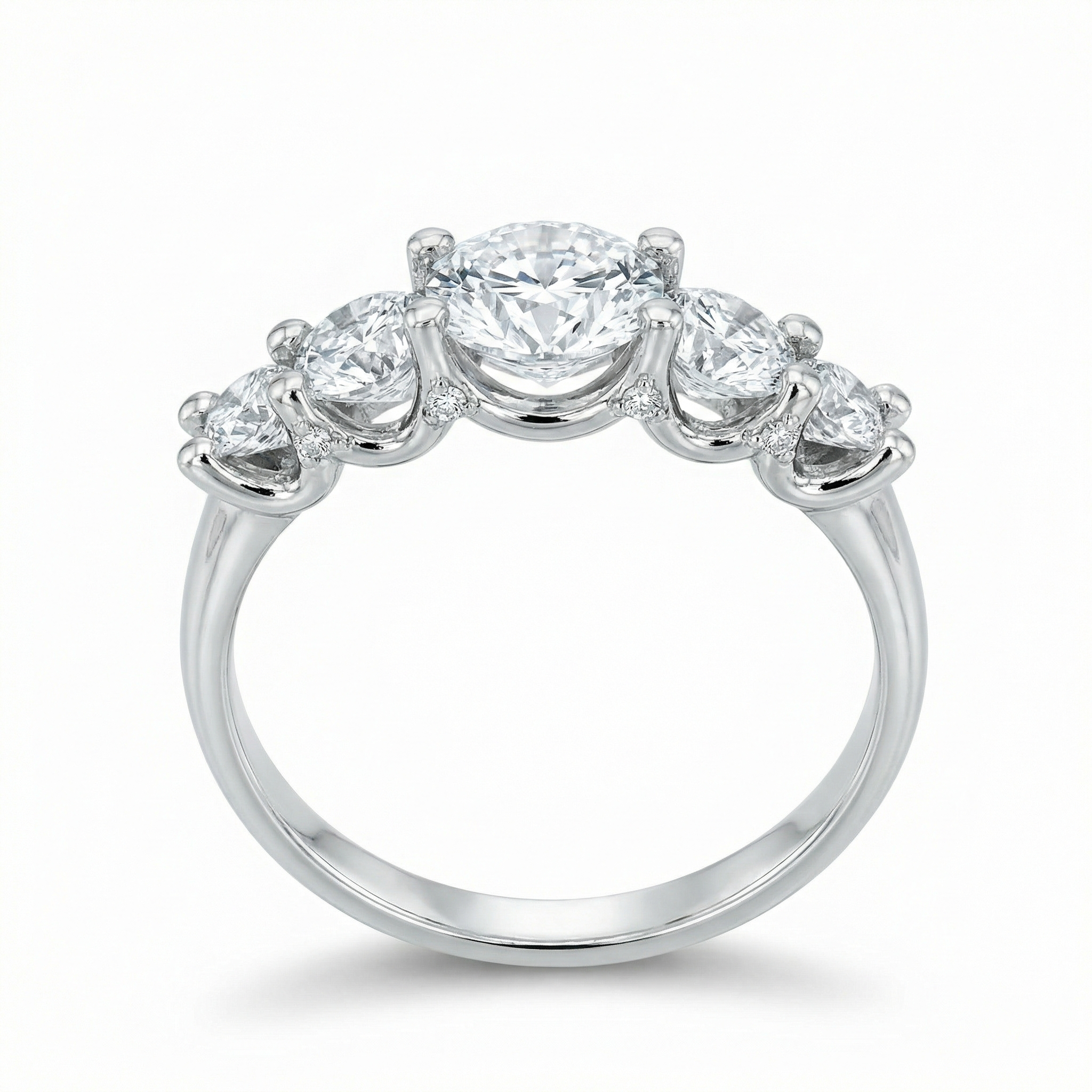 טבעת כתר 5 יהלומים, דגם גלית טבעת כתר 5 יהלומים, דגם גלית